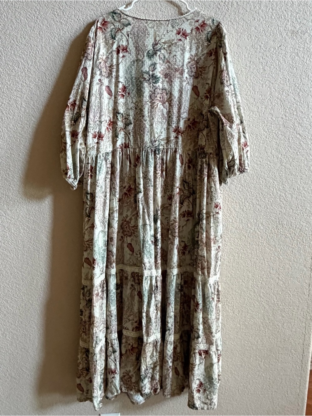 Torrid Festi Linen Blend Maxi Dress Anabelle Florals Cream Plus Size 3X Romantic - Picture 9 of 11